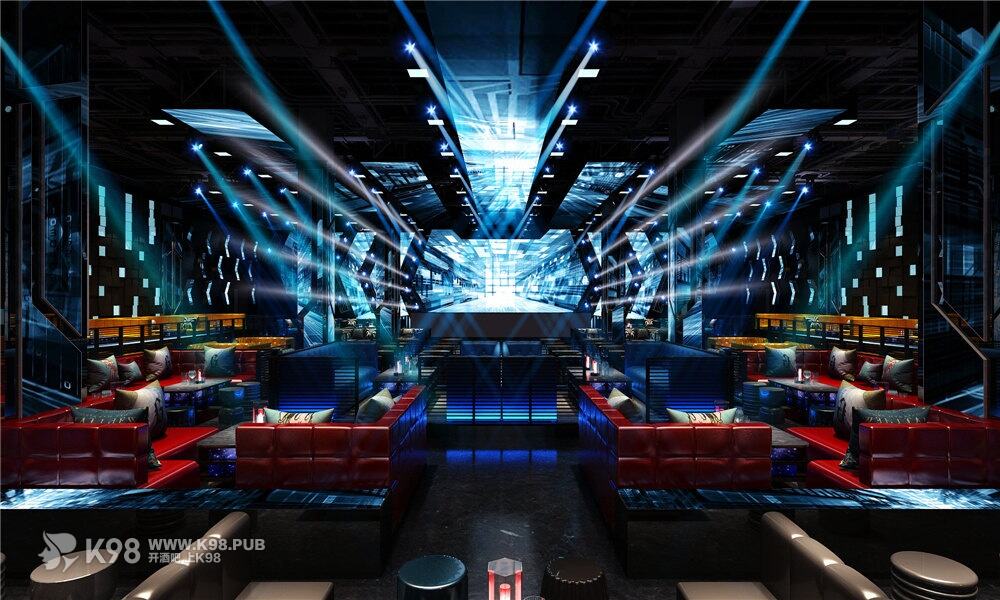 东楼商城科技风电音酒吧设计大厅效果图