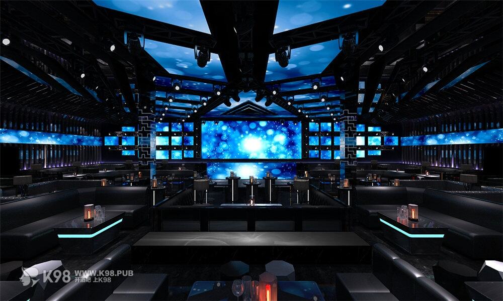 科技风电音酒吧设计大厅效果图