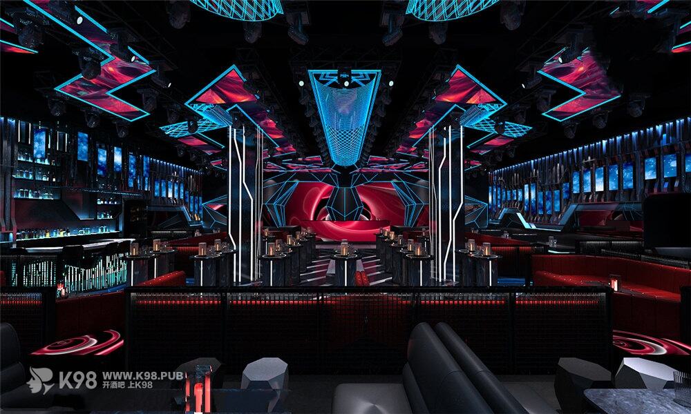科技风电音酒吧设计大厅效果图