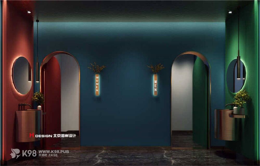 西安巷花影音乐酒馆设计卫生间入口效果图