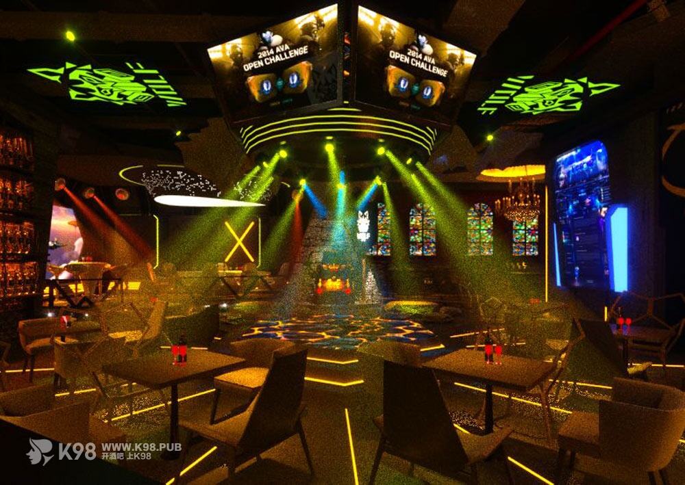 游戏主题酒吧设计效果图-大厅