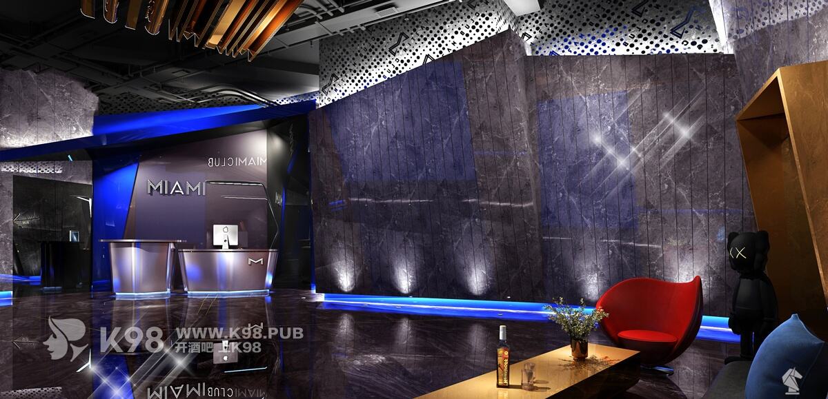柳州迈阿密酒吧设计效果图-三层前厅