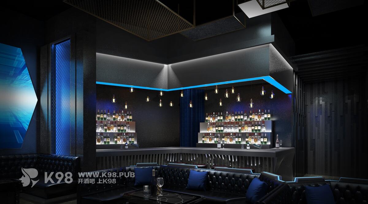 新疆WIOS电音酒吧设计效果图-吧台